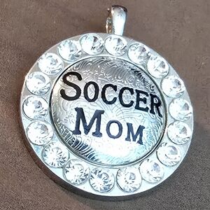 Soccer Mom Pendant with Crystal Accents
